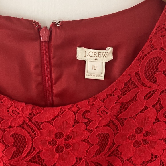 J. Crew red lace dress, size 10 - Picture 3 of 4